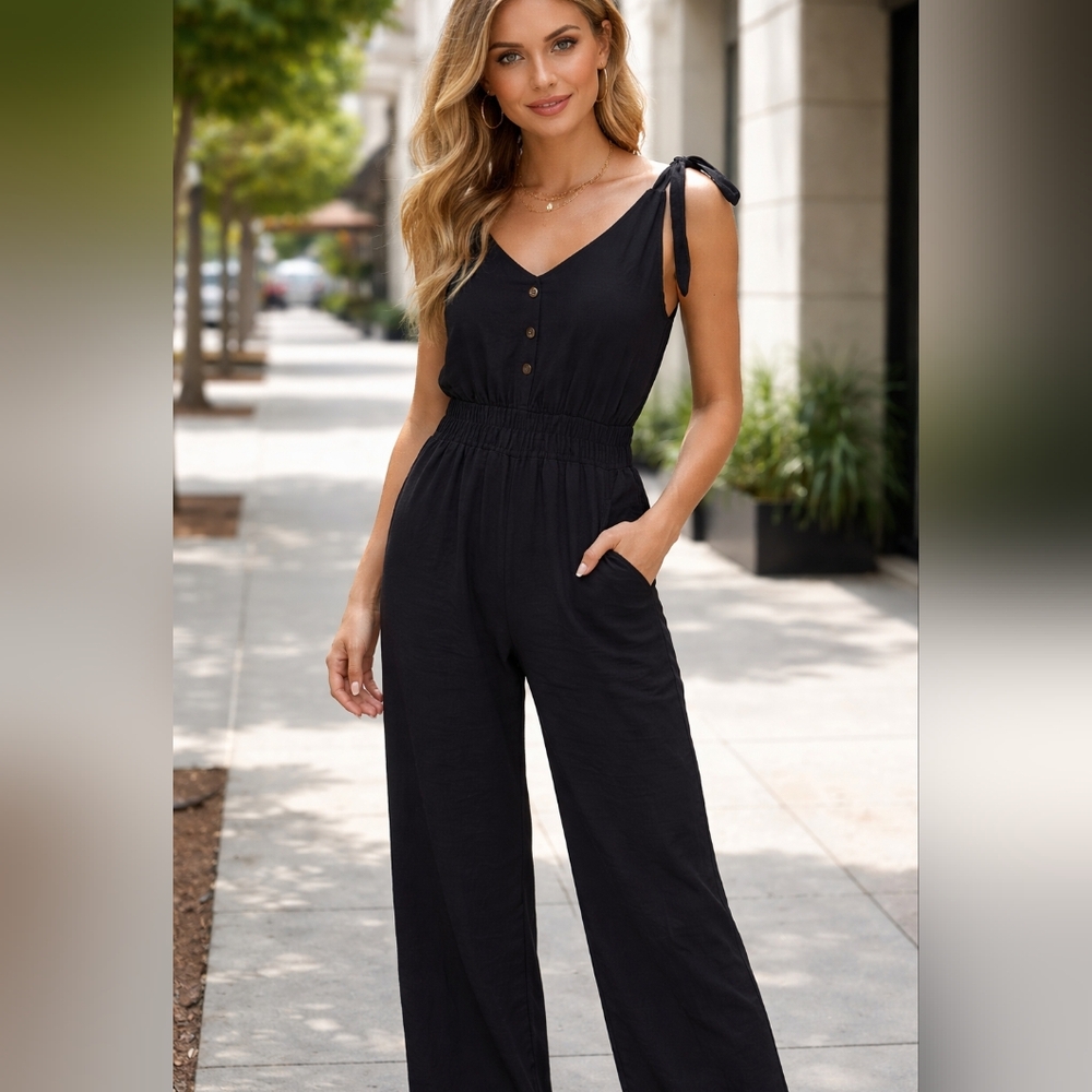 Monteau Los Angeles Black Sleeveless Jumpsuit